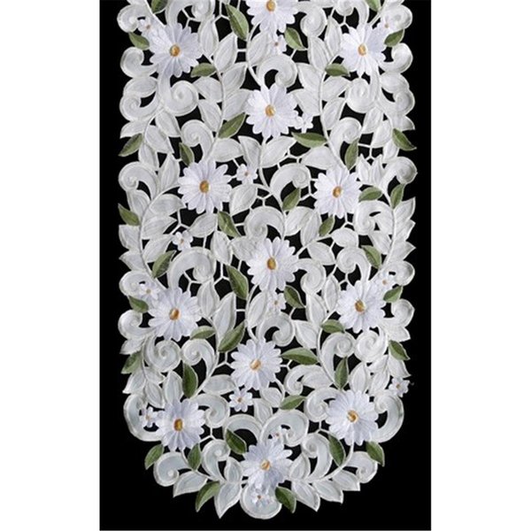 Procooker H7667-EG White Daisy Oval Runner, 16 x 36 in. PR2649622